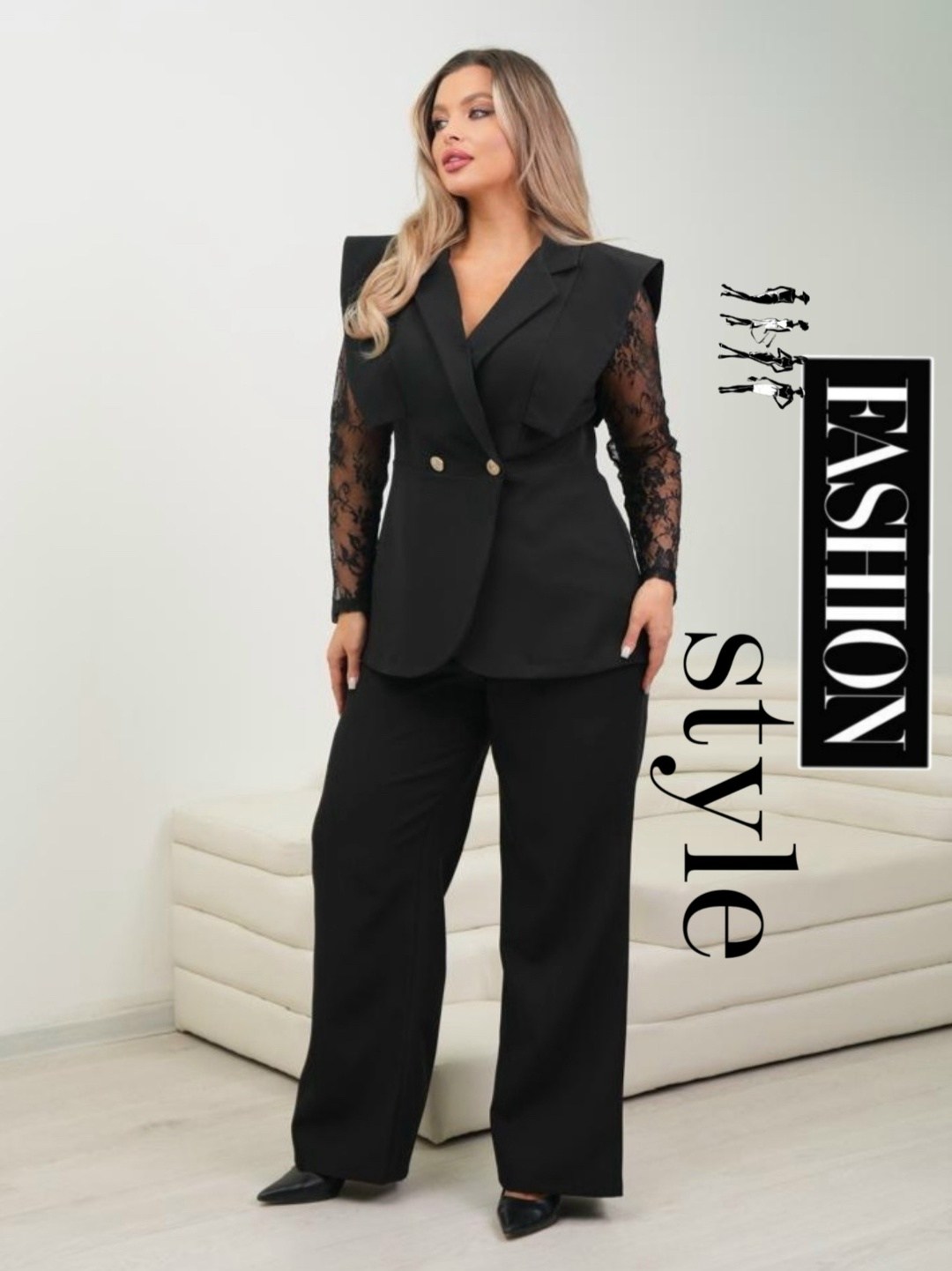 костюм брючный праздничный afri 246352899,брючный костюм,костюм брючный mislana 1207 черный,брючный костюм 3ка батал,женский брючный костюм классический двойка