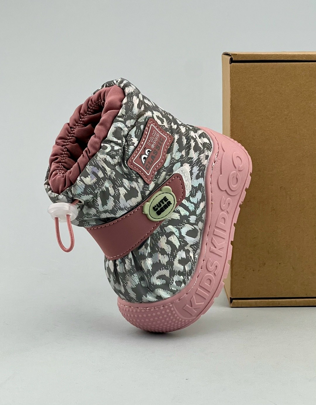 дутики детские зимние розовые, богс детская,дутики капика 1120,сапожки, дутики