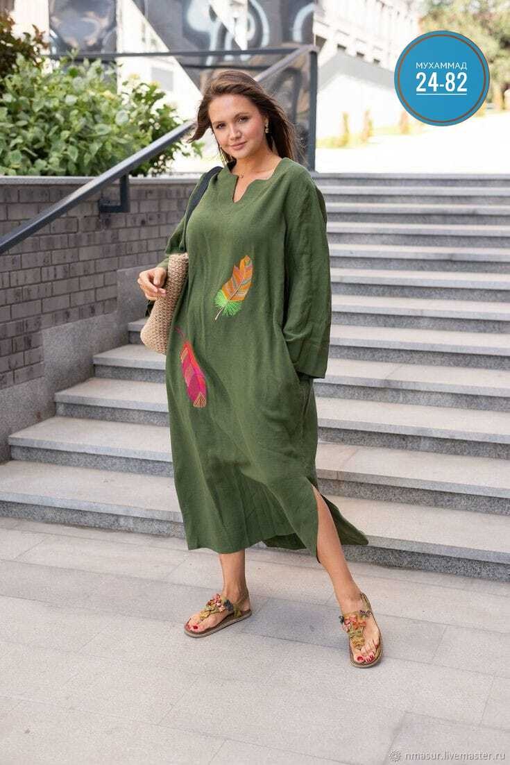 льняное платье,льняное платье с вышивкой,длинное платье из льна,платье бохо,платье стиль
