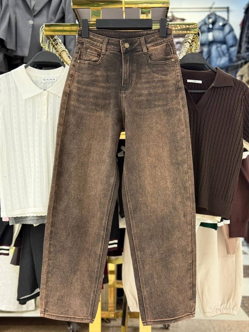 палаццо джинсы женские,коричневые джинсы широкие,джинсы женские,коричневые джинсы,женские джинсы с завышенной талией коричневые