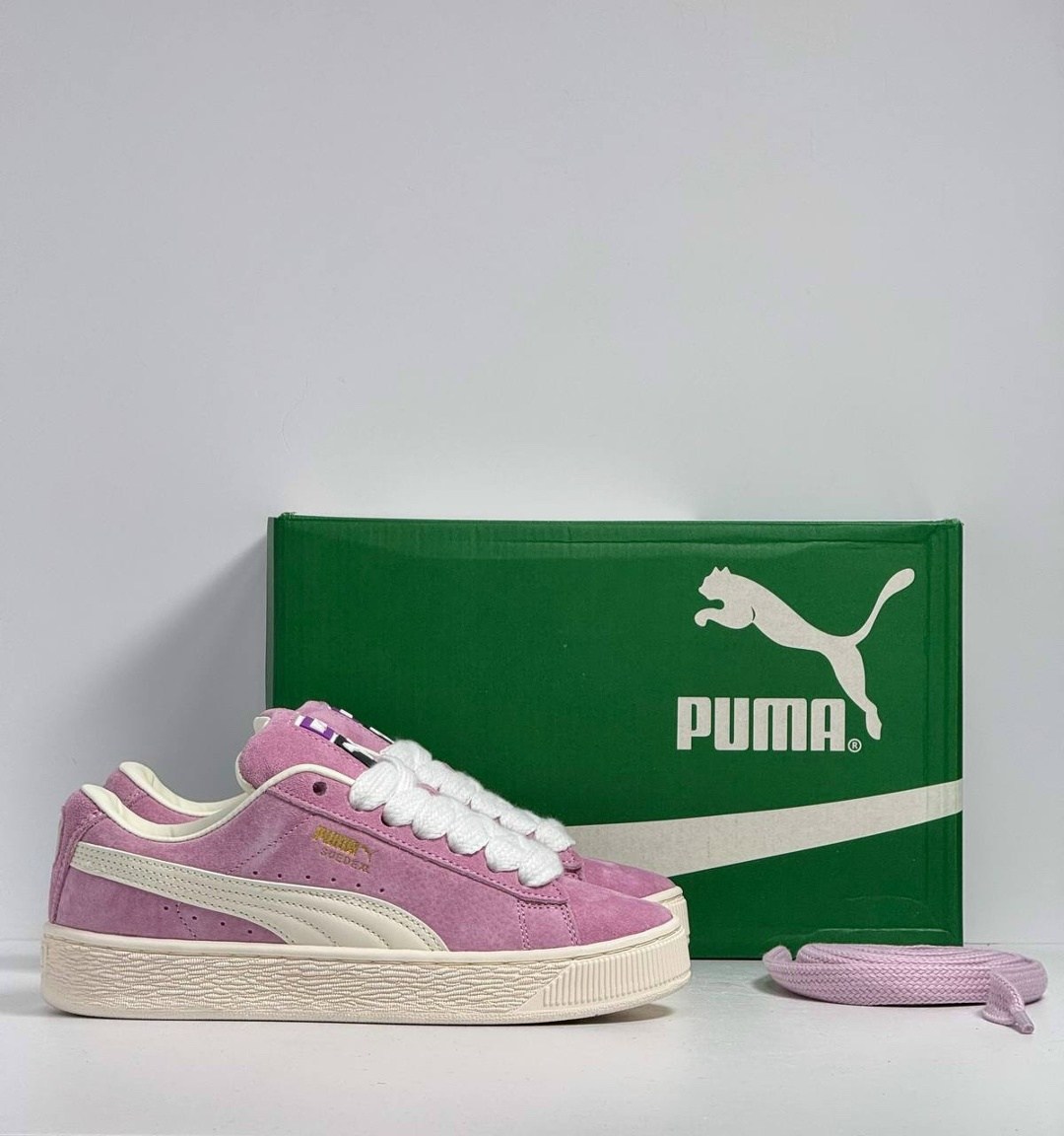 кроссовки puma женские,кроссовки puma suede xl,кроссовки puma suede,кроссовки дутые puma suede xl puma цвет розовый белый,puma suede