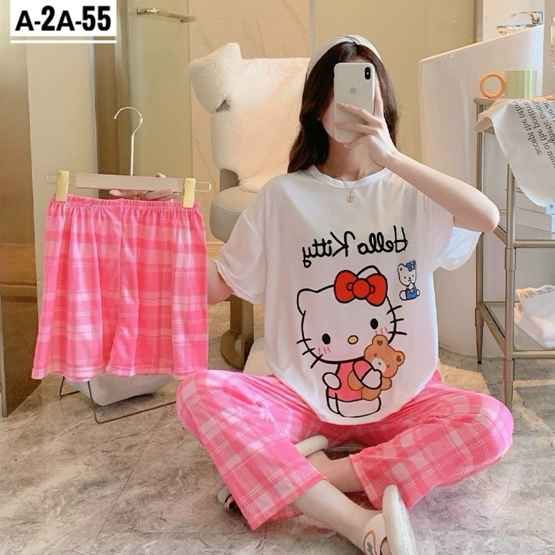 пижамы женские,пижама со штанами женская hello kitty,женская пижама с брюками,пижама,женская пижама комплект
