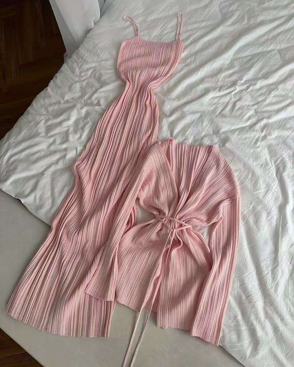 платье лапша длинное,платье на подтяжках лапша с кардиганом,платье женское лапша длинное,платье на подтяжках лапша с кардиганом цвет розовый,трикотажное платье лапша с поясом admission