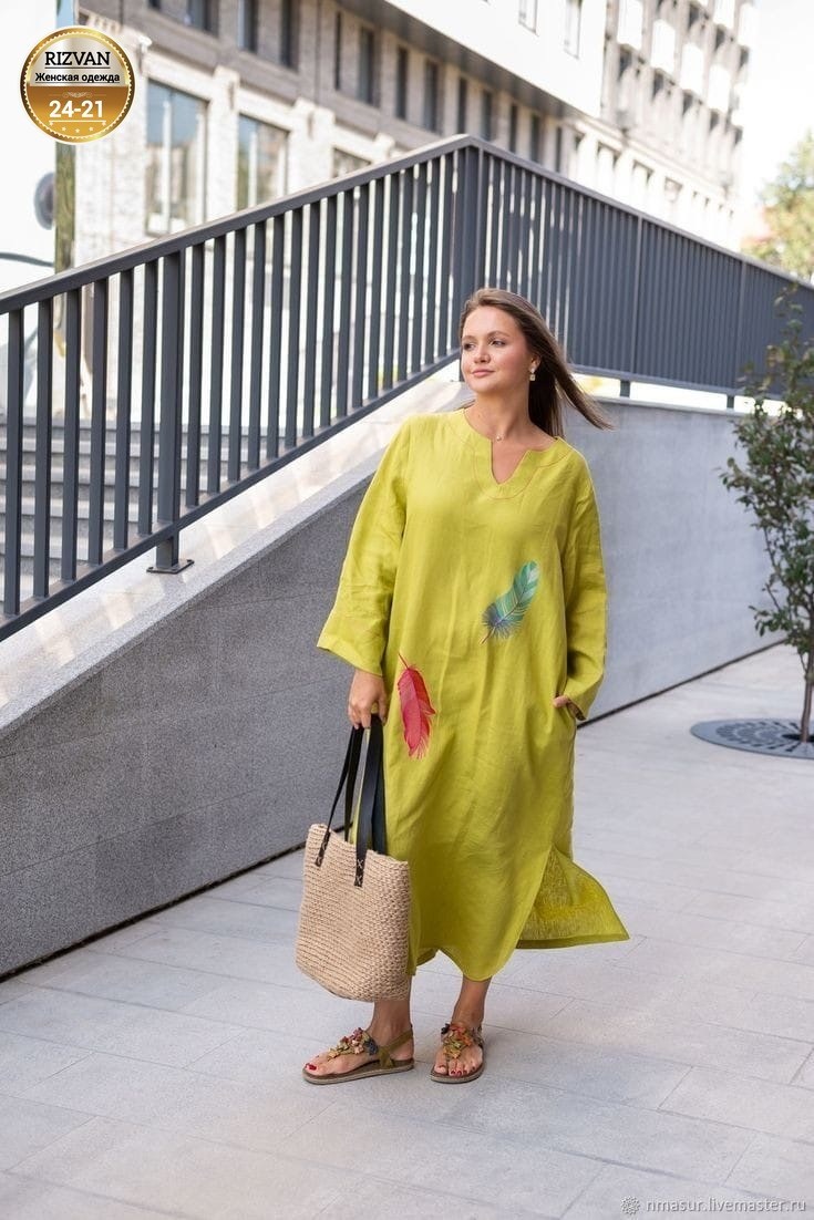 льняное платье с вышивкой,льняное платье,льняное платье бохо,бохо платье,женское платье больших размеров