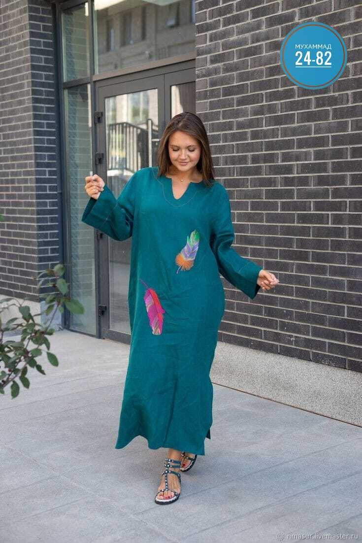 льняное платье,льняное платье с вышивкой,длинное платье из льна,платье бохо,платье стиль