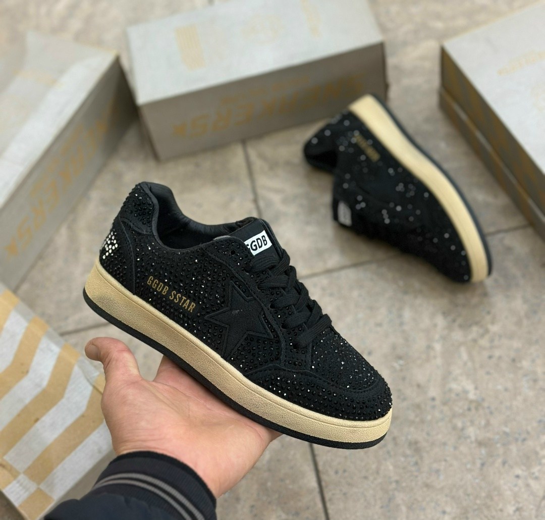 кроссовки golden goose,кеды golden goose,,golden goose black glitter sneakers,женские кеды golden goose