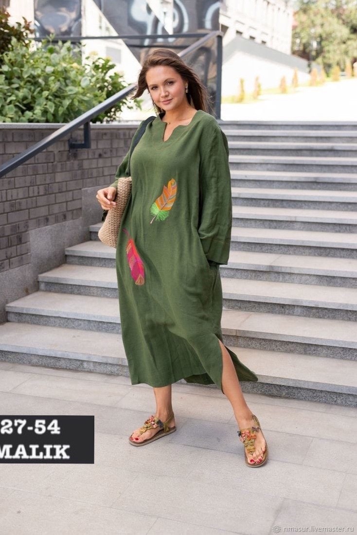 бохо платье,льняное платье,платье широкое,льняное платье с вышивкой,платье в стиле