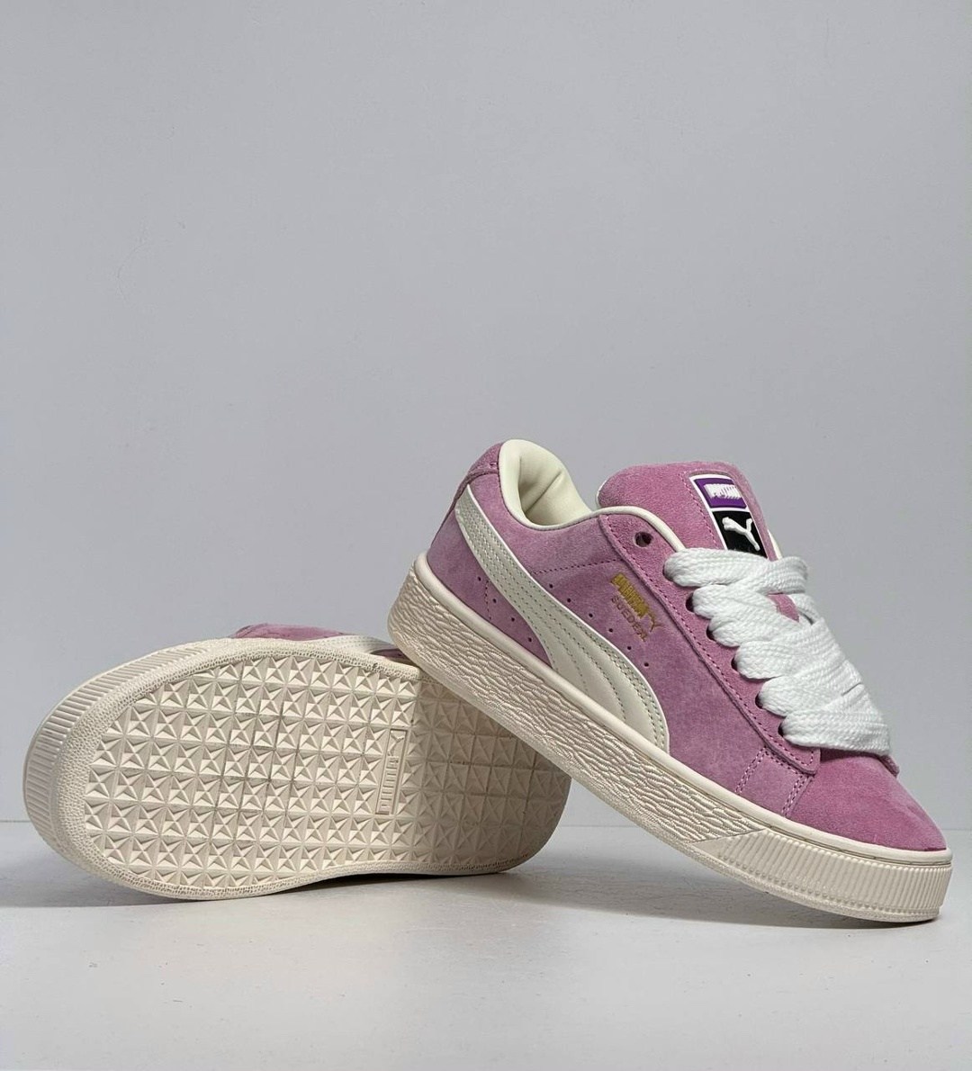 кроссовки puma женские,кроссовки puma suede xl,кроссовки puma suede,кроссовки дутые puma suede xl puma цвет розовый белый,puma suede