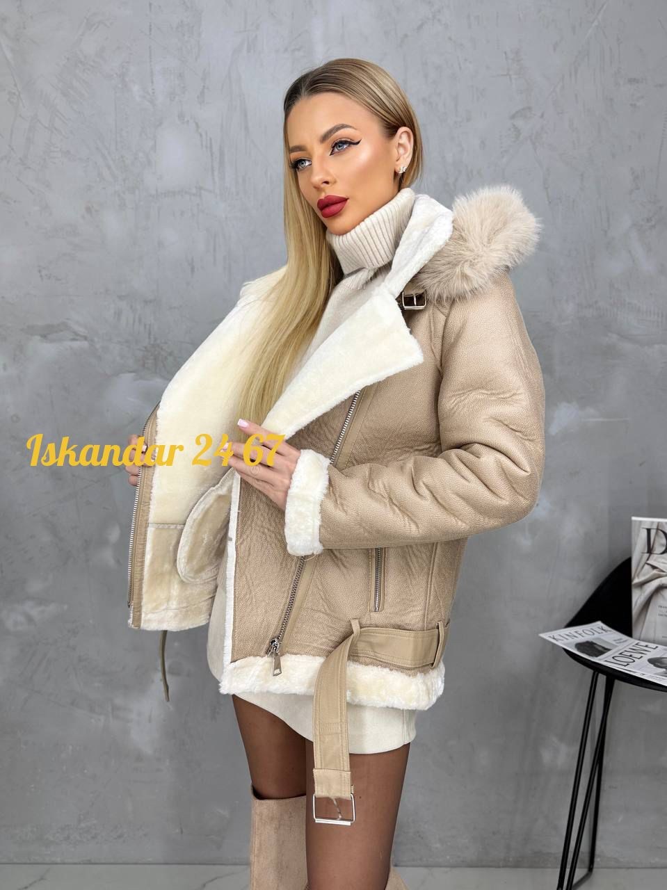 дубленка пилот женская,дубленка светлая,дубленка авиатор с капюшоном,дубленка укороченная женская,женская дубленка