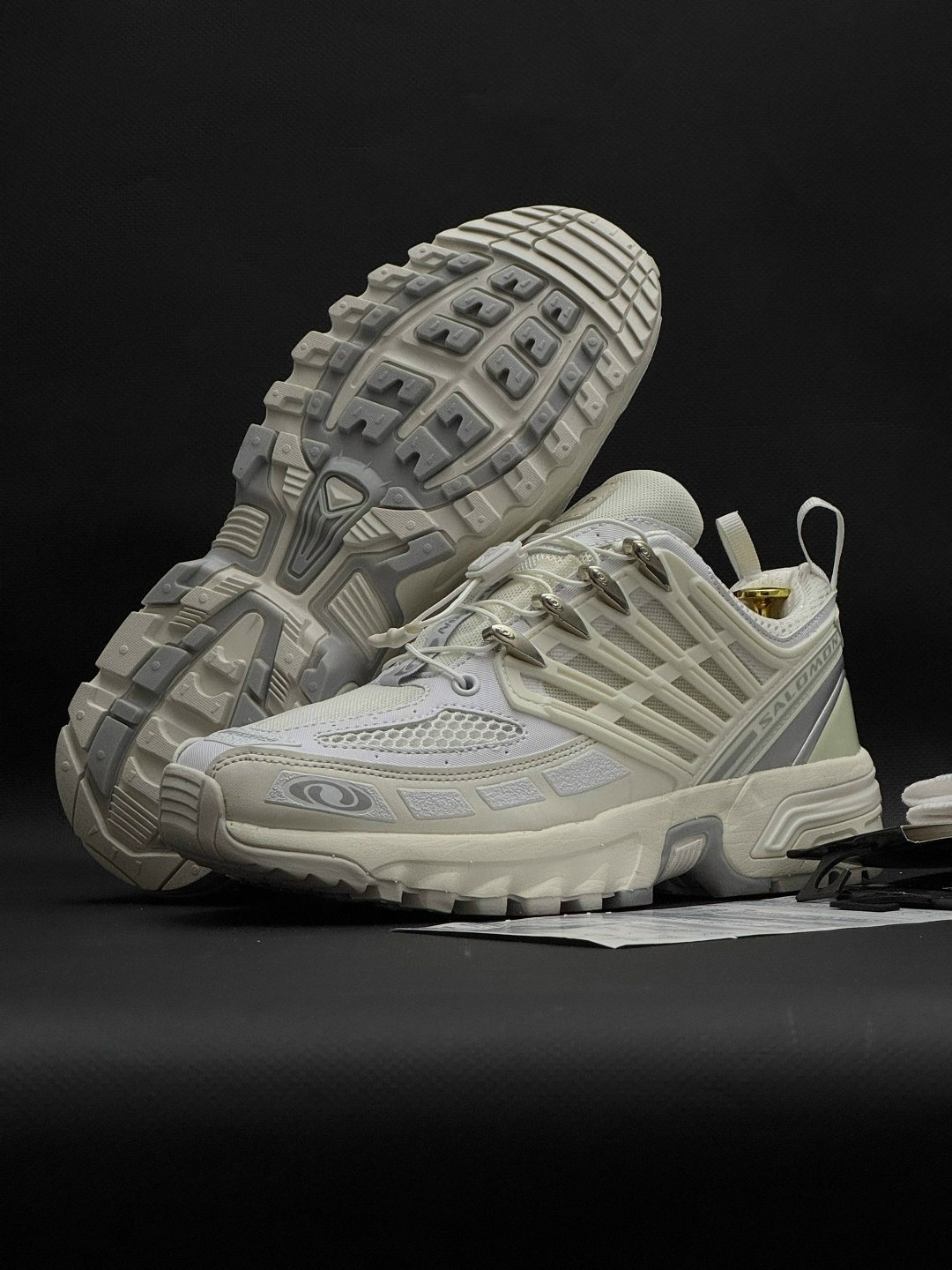 кроссовки salomon acs pros цвет white vanilla ice & lunar rock,кроссовки salomon acs pros,кроссовки salomon acs pro advanced,кроссовки salomon,кроссовки ice acs pro белого цвета с ванилью salomon