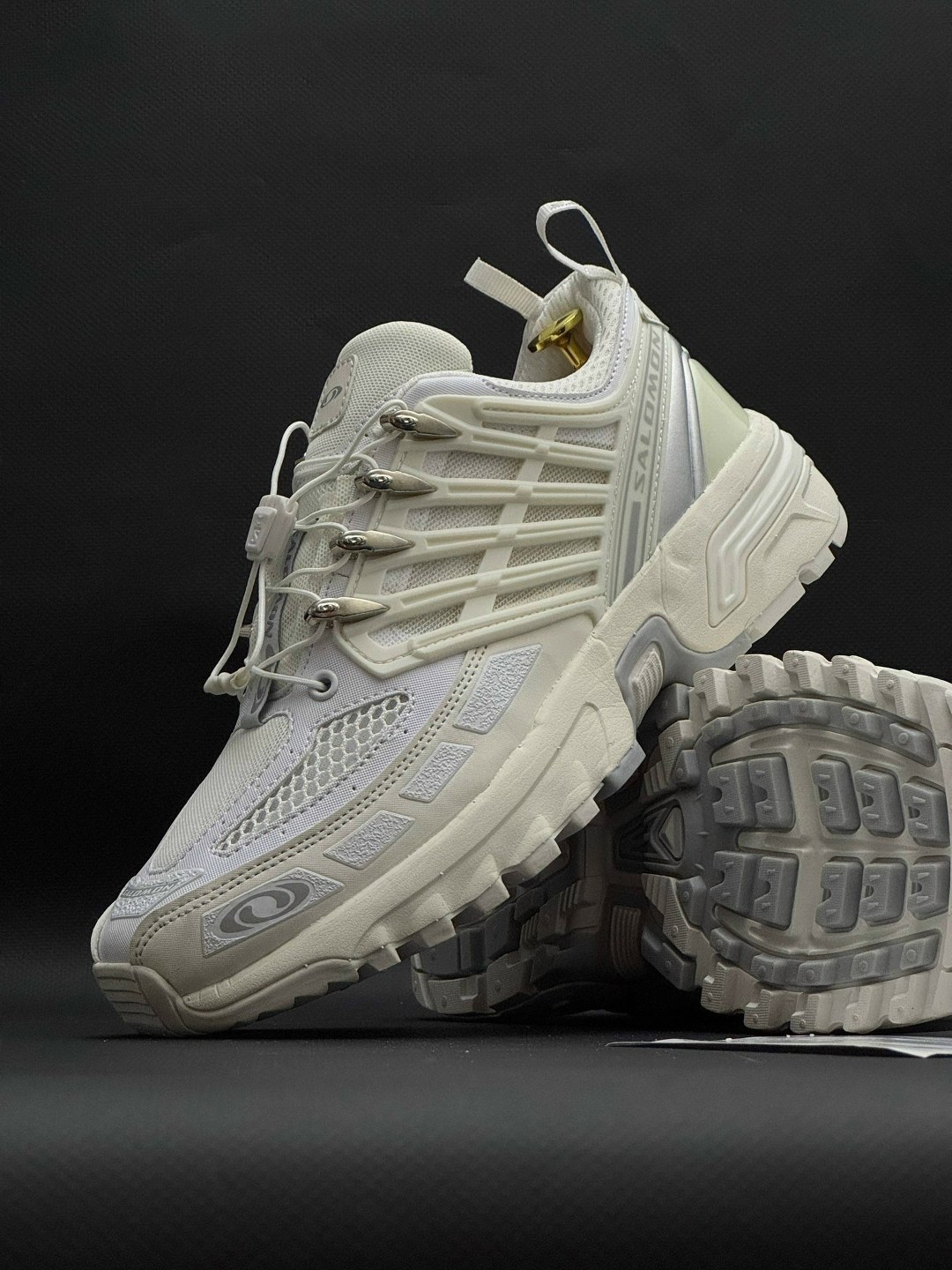 кроссовки salomon acs pros цвет white vanilla ice & lunar rock,кроссовки salomon acs pros,кроссовки salomon acs pro advanced,кроссовки salomon,кроссовки ice acs pro белого цвета с ванилью salomon