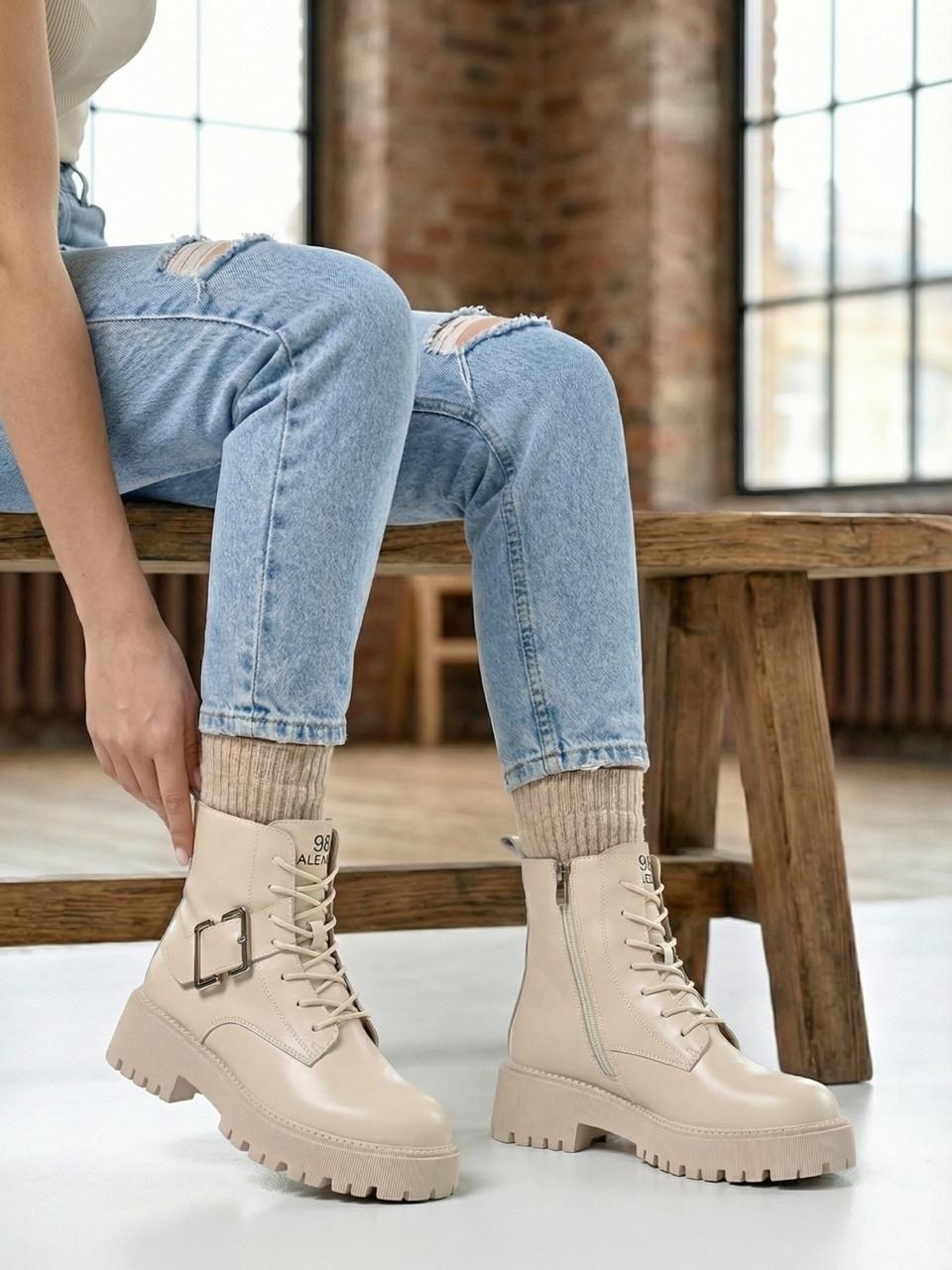 ботинки женские,,ботинки бежевые женские весна,ботинки берцы беж,бежевые ботинки