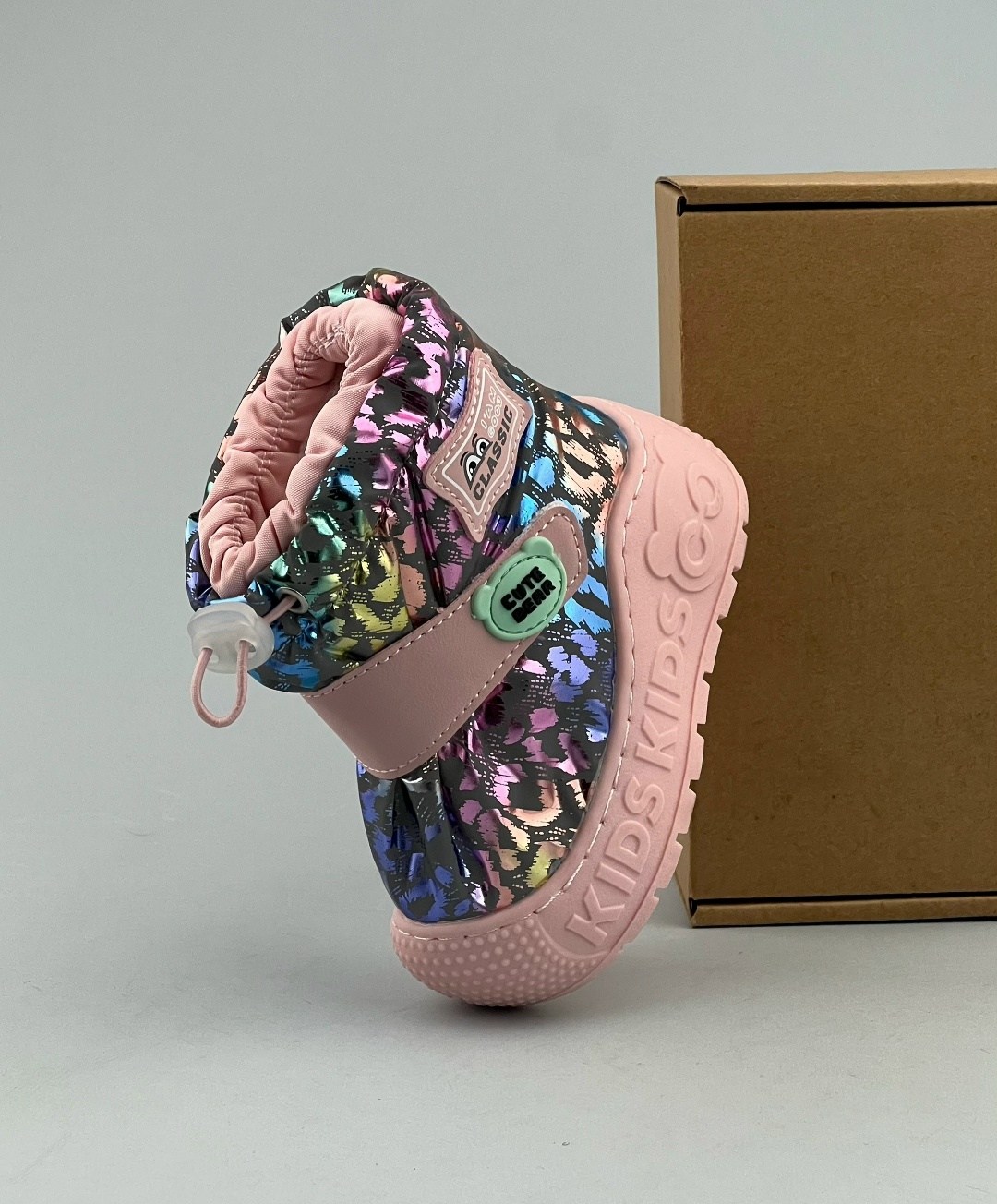 дутики детские зимние розовые, богс детская,дутики капика 1120,сапожки, дутики