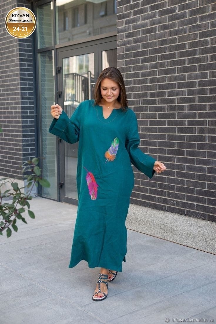 льняное платье с вышивкой,льняное платье,льняное платье бохо,бохо платье,женское платье больших размеров