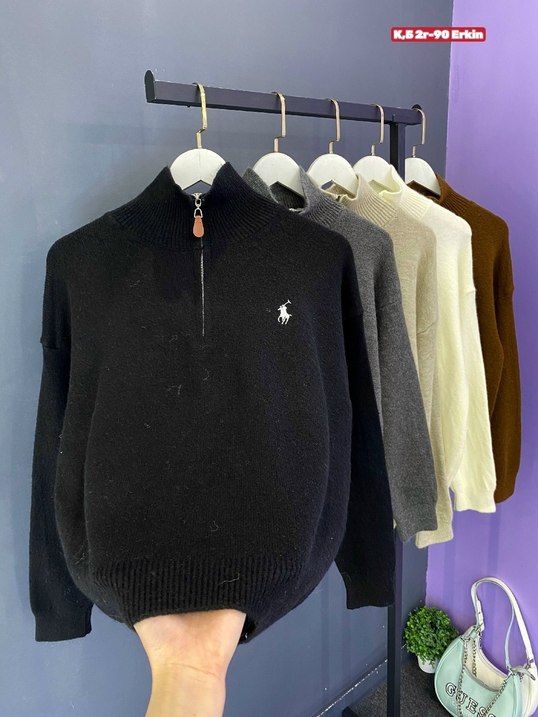 свитер polo ralph lauren oversize с молнией корич. 46/m 409424235,кашемировый свитер ralph lauren,polo ralph lauren свитер,свитера женские,женская кофта