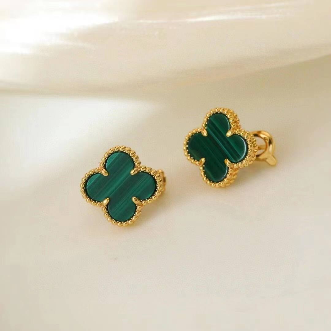 серьги vintage alhambra van cleef & arpels,ван клиф серьги клевер зеленые,серьги из четырехлистного клевера van cleef,серьги клевер четырехлистный ван клиф,van cleef & arpels earrings vintage alhambra