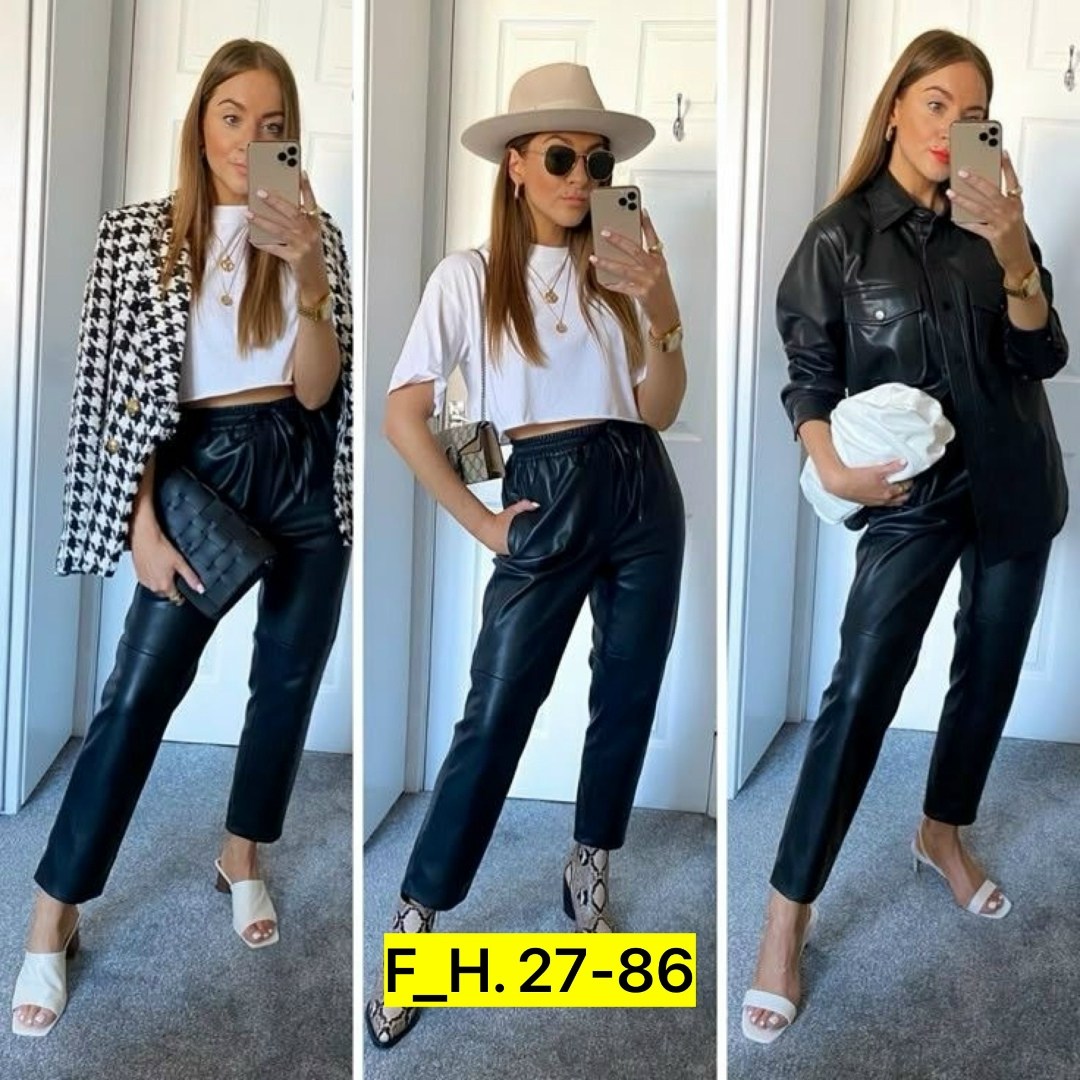 кожаные брюки с кроссовками,модные образы,одежда кэжуал,брюки с кроссовками