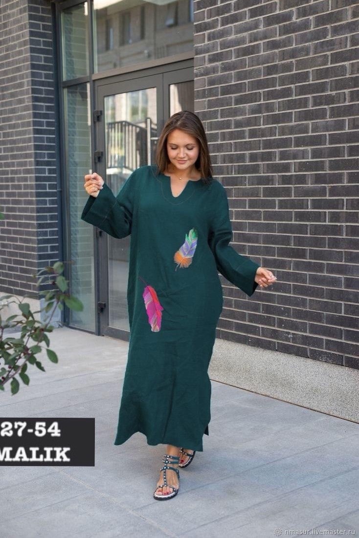 бохо платье,льняное платье,платье широкое,льняное платье с вышивкой,платье в стиле