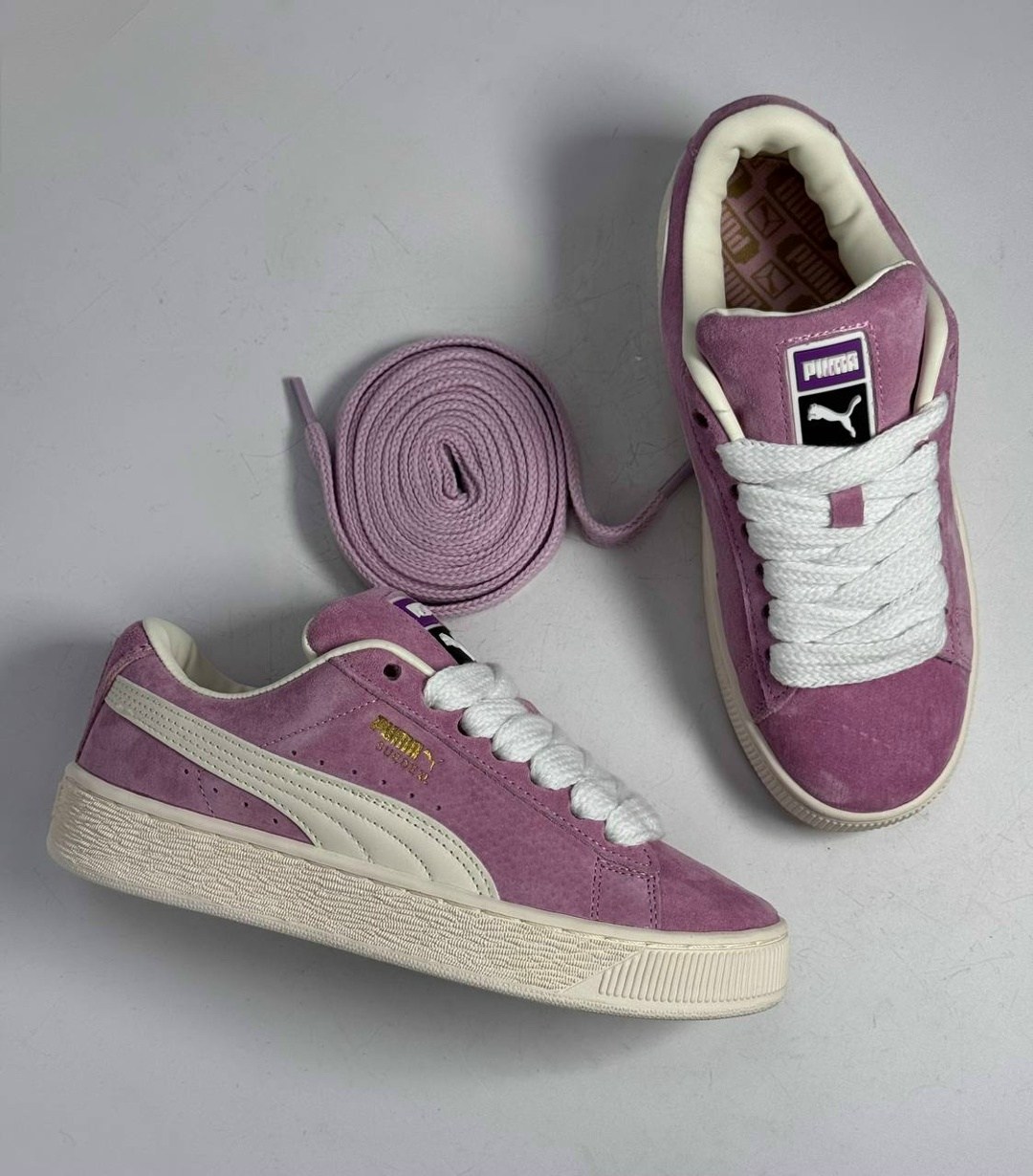 кроссовки puma женские,кроссовки puma suede xl,кроссовки puma suede,кроссовки дутые puma suede xl puma цвет розовый белый,puma suede