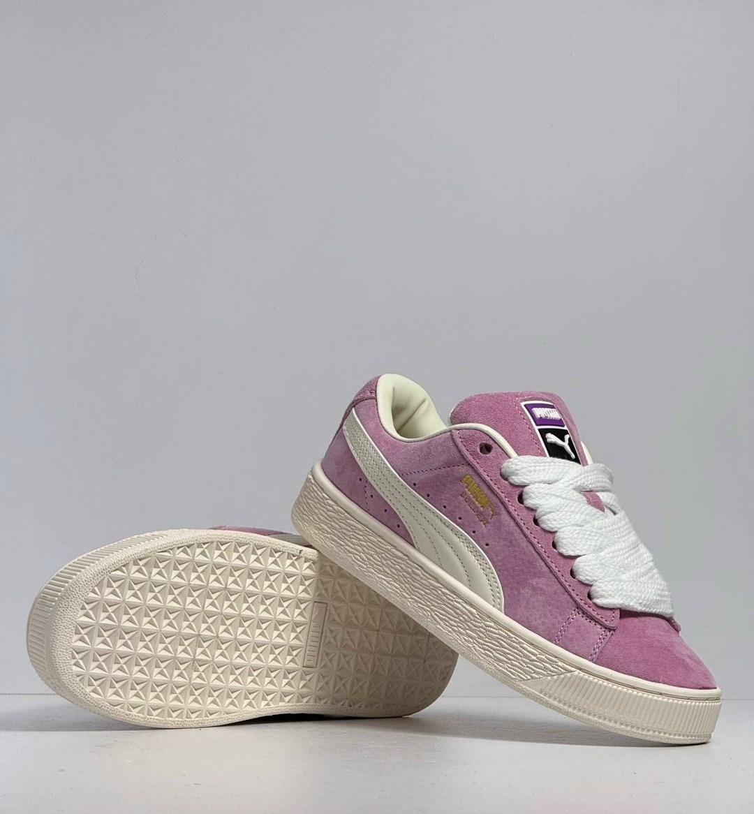 кроссовки puma женские,кроссовки puma suede xl,кроссовки puma suede,кроссовки дутые puma suede xl puma цвет розовый белый,puma suede
