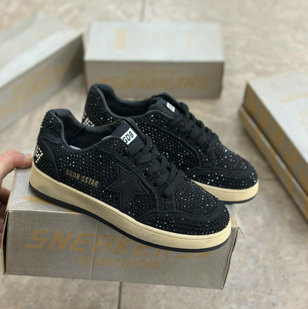 кроссовки golden goose,кеды golden goose,,golden goose black glitter sneakers,женские кеды golden goose