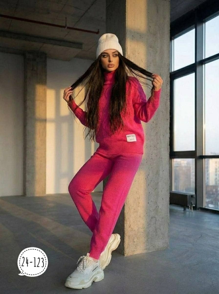 костюм женский,трикотажные костюмы женские,трикотажный костюм,костюм шерстяной с брюками p&t fashion,костюм женский: свитер и штаны (one size 42-48) арт. 1385035