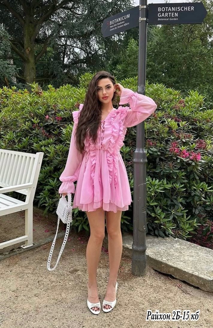 платье шифоновое с рюшами,платье,розовое платье,модное платье,платье с рюшами
