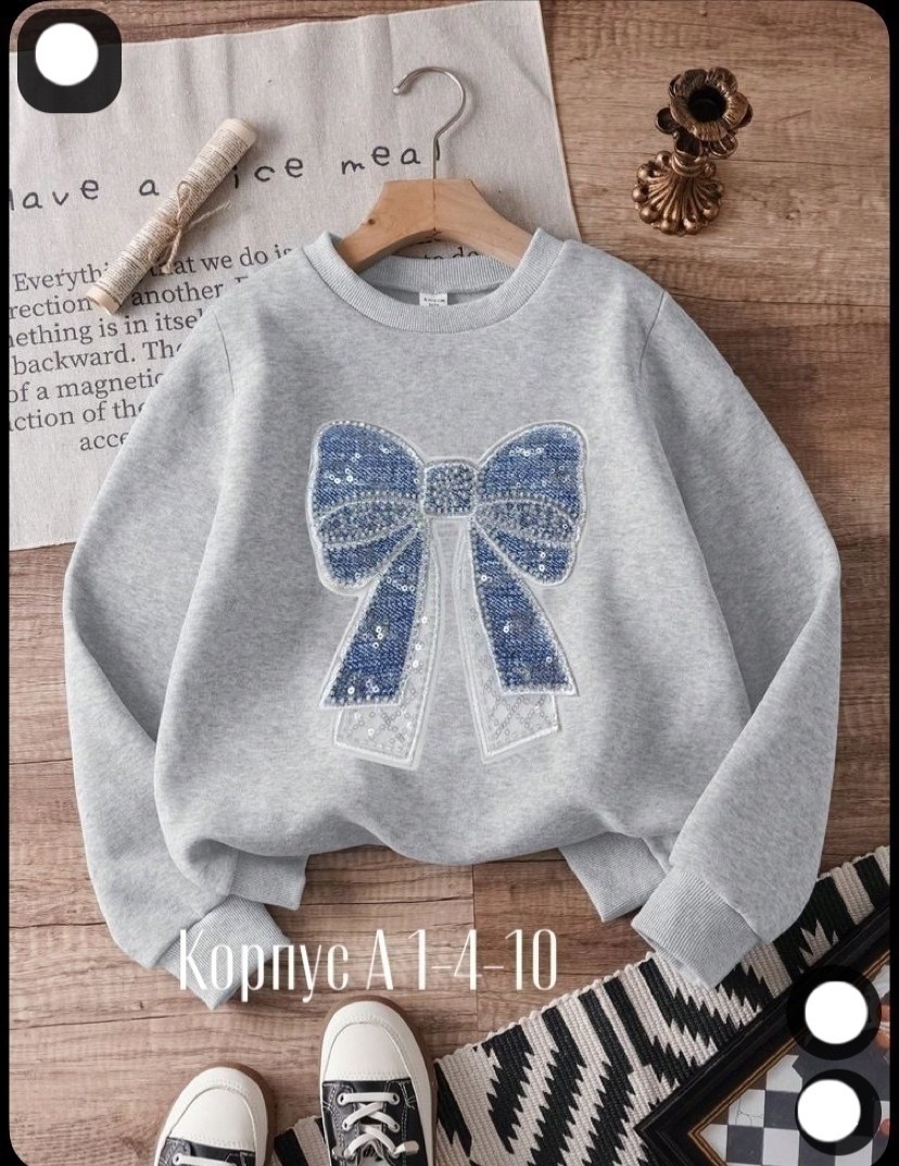 свитшот для девочек,толстовка с бантами,свитшот koton,свитшот с бантом,толстовка для девочек