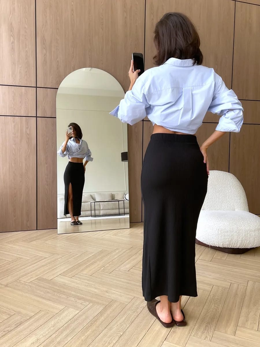 юбка,женская юбка,длинная юбка макси,юбка миди с разрезом karolina style,юбка миди с разрезом