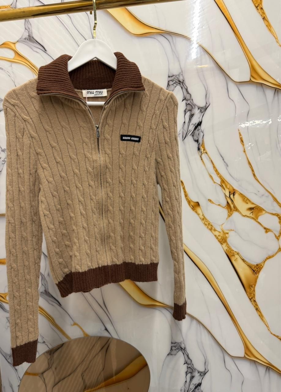 трикотажный свитер,женские свитера,свитер миу миу,свитер,свитер miu miu