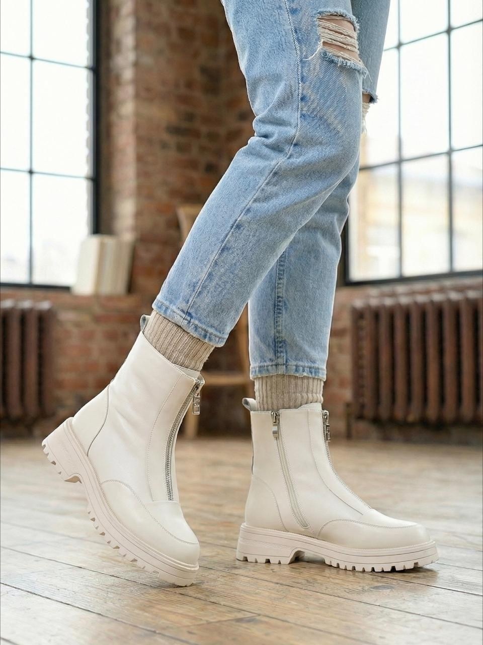 ботинки женские,,полусапоги,ботинки бежевый, женская