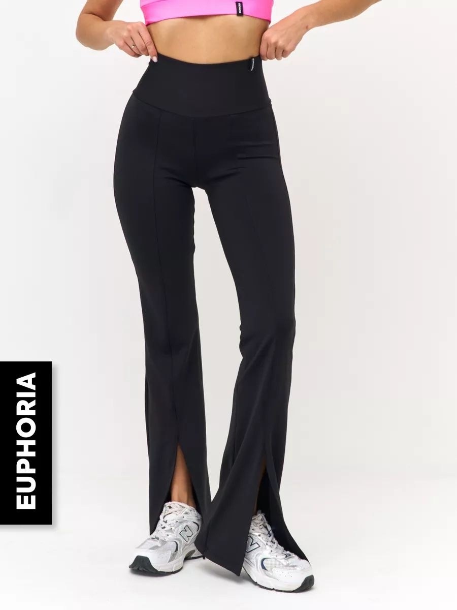 женские брюки спортивные,брюки спортивные euphoria,брюки клеш с разрезами спереди,спортивные брюки,брюки для фитнеса