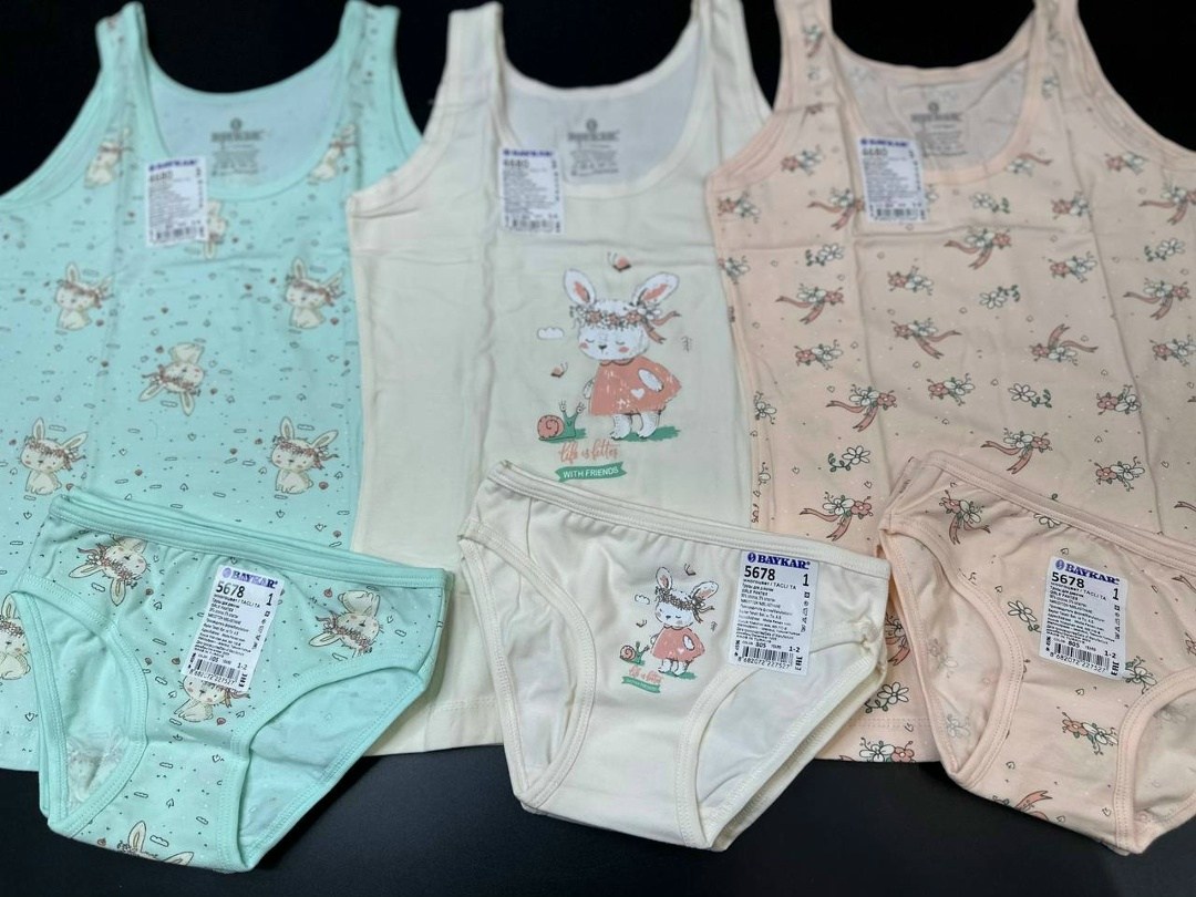 майка для девочки baykar,нижнее детское белье,комплект маек baykar для девочек,комплект нижнего белья для девочек,комплект белья для девочек