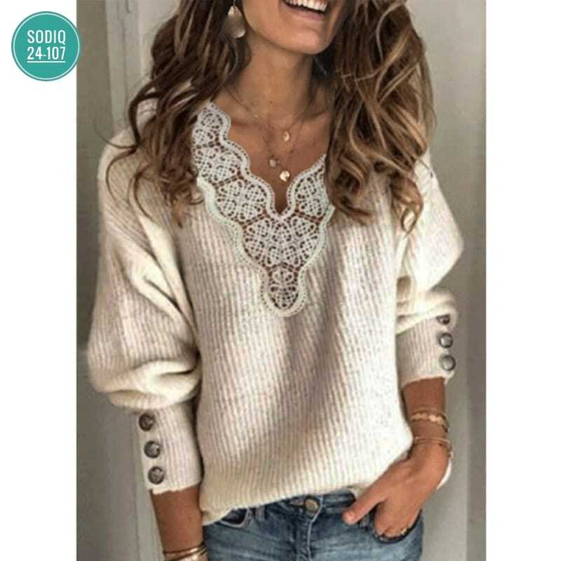 пуловер с кружевными рукавами,кофта женская,популярная кофта,женский кружевной лоскутный свитер,свитер с кружевом