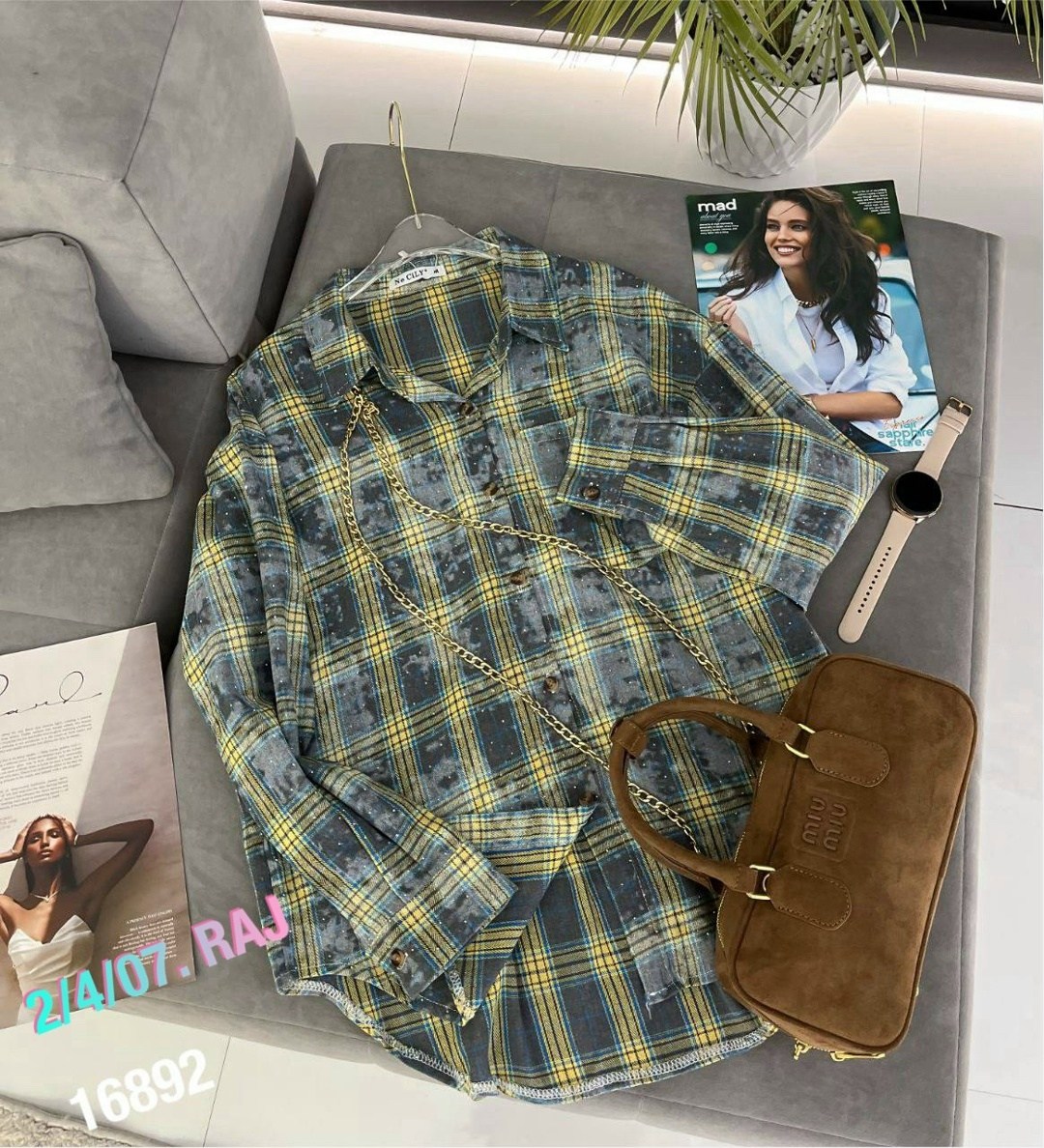 рубашка женская оверсайз в клетку,рубашка в клетку женская,рубашка в клетку оверсайз,рубашка клетчатая оверсайз со стразами junsy,рубашка в клетку