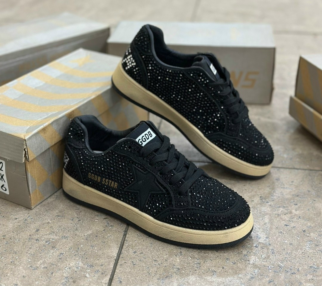 кроссовки golden goose,кеды golden goose,,golden goose black glitter sneakers,женские кеды golden goose