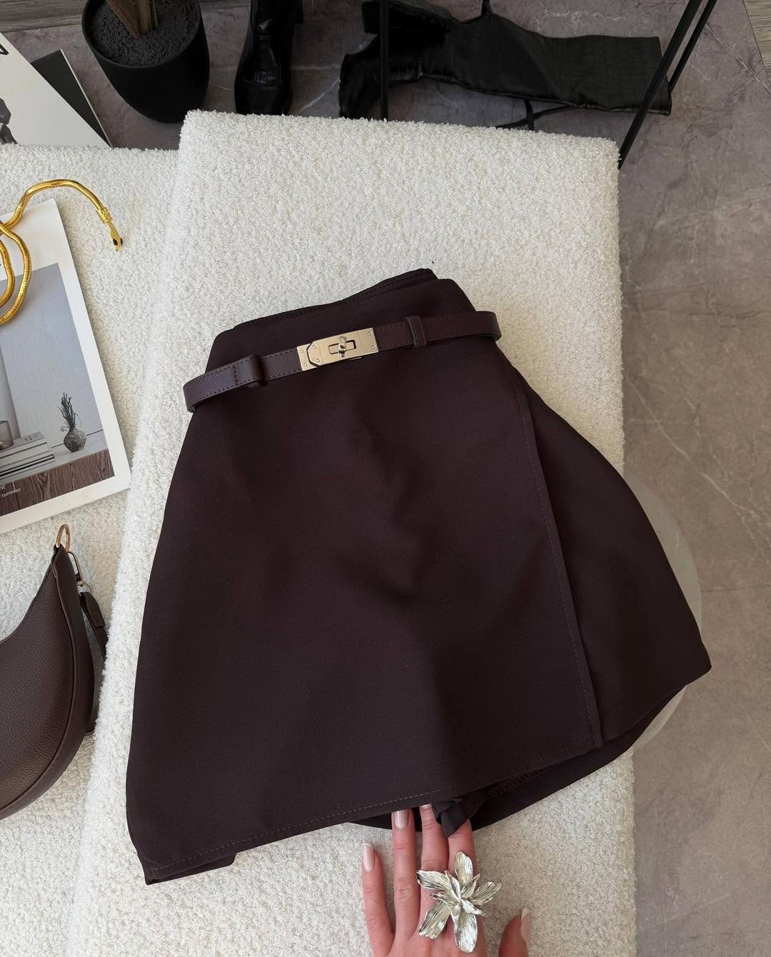 шорты женские шерстяные с поясом,шорты женские,юбка-шорты,шорты с поясом,повседневные удобные элегантные шорты с поясом