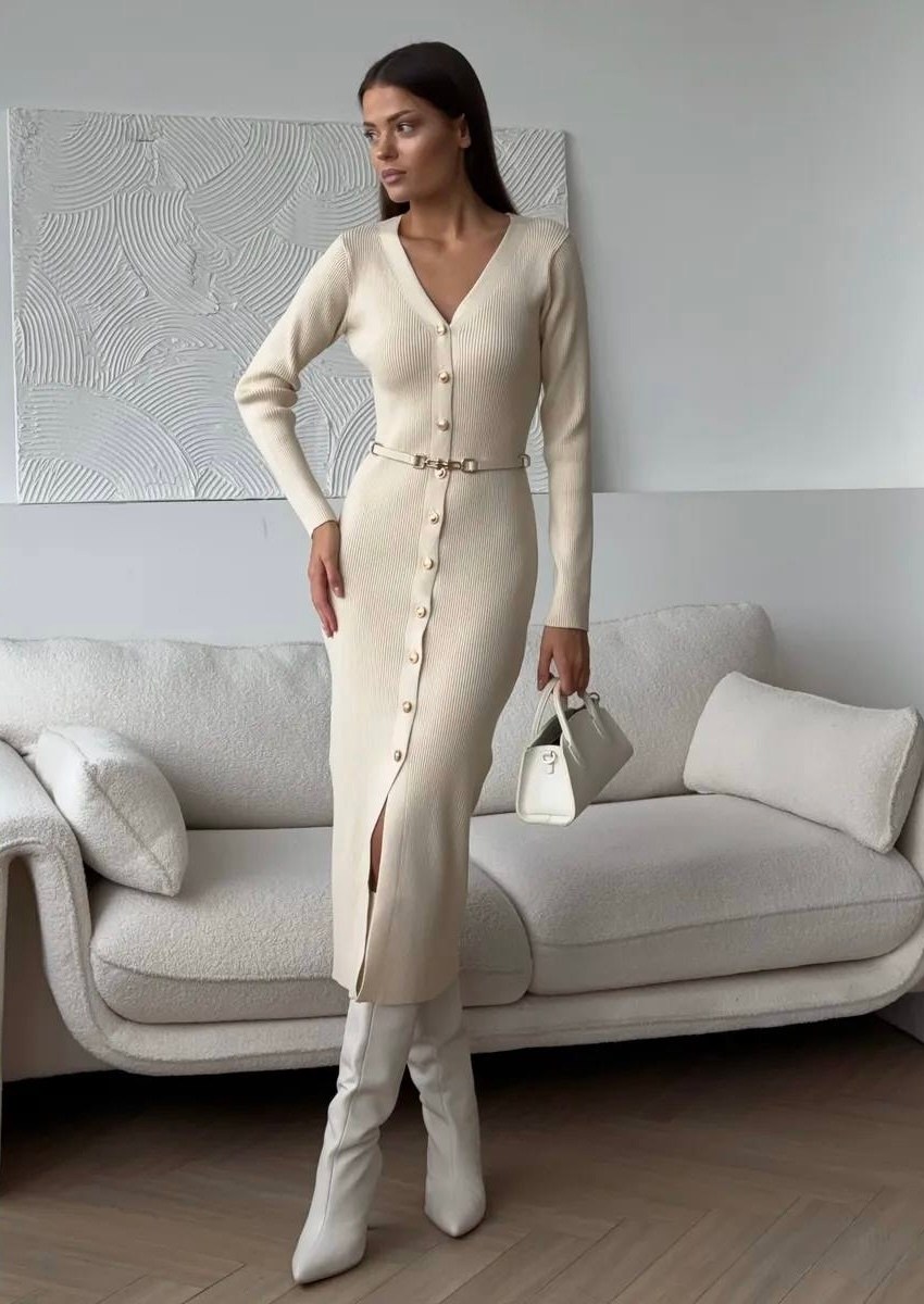 платье лапша,стильное платье,трикотажное платье,женское трикотажное платье с длинным рукавом и пуговицами спереди,платье трикотажное лапша