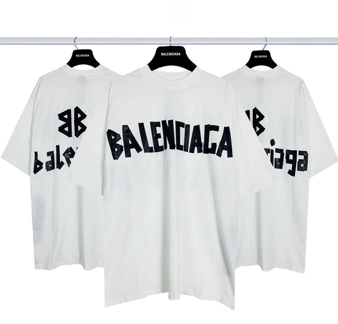 футболка с коротким рукавом в стиле balenciaga,balenciaga футболка,белая футболка balenciaga,футболка balenciaga copy 1:1 из хлопка,женская футболка balenciaga