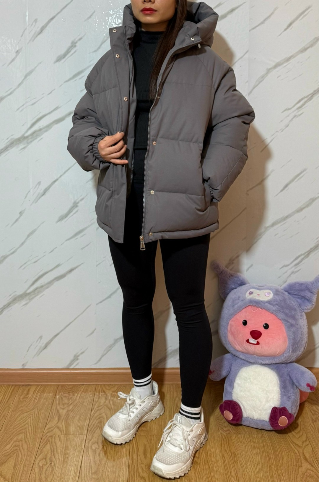 куртка пуховик зимняя оверсайз sweet morning,куртка оверсайз,пуховик оверсайз серый,куртка повседневная,куртка зимняя женская