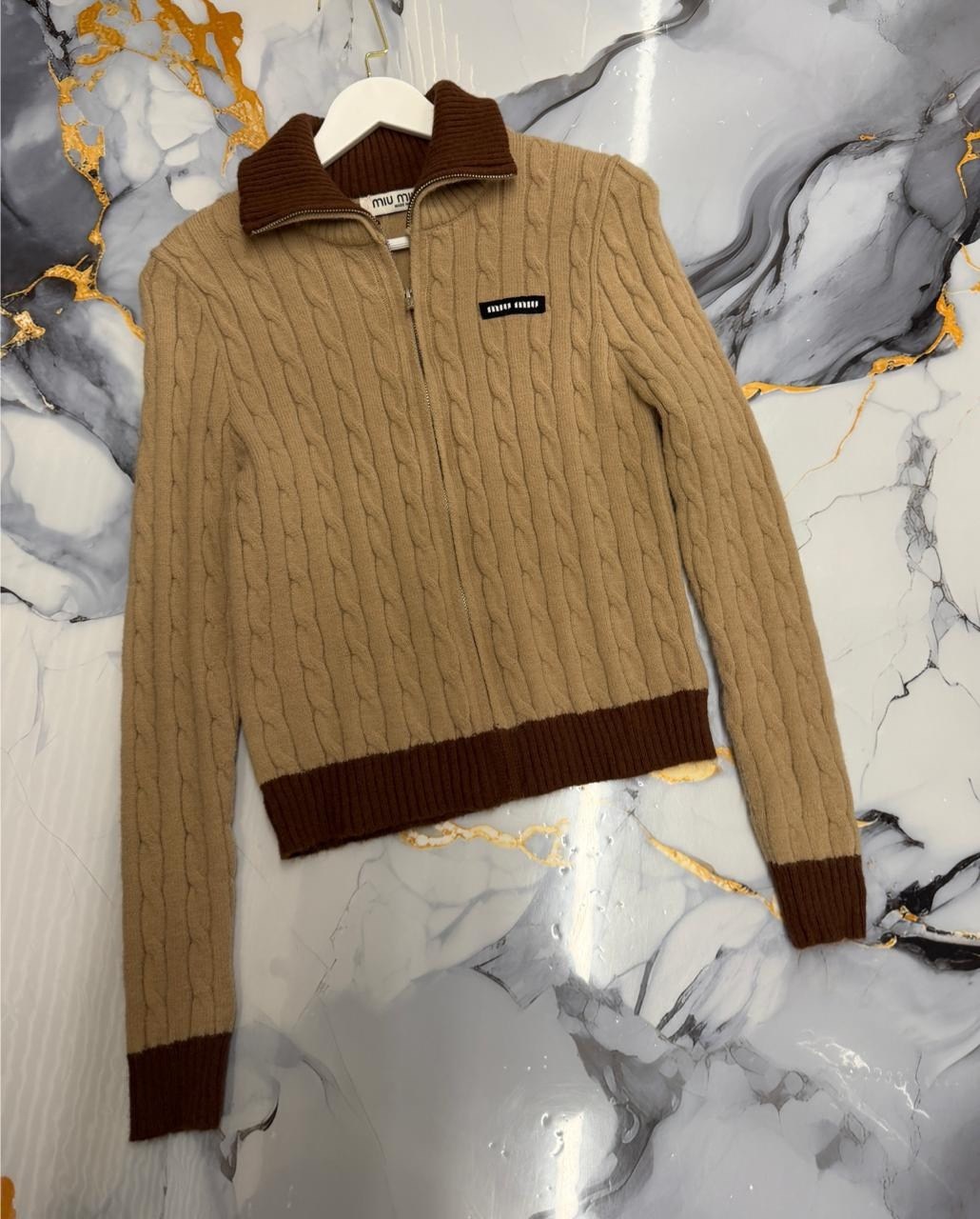 трикотажный свитер,женские свитера,свитер миу миу,свитер,свитер miu miu