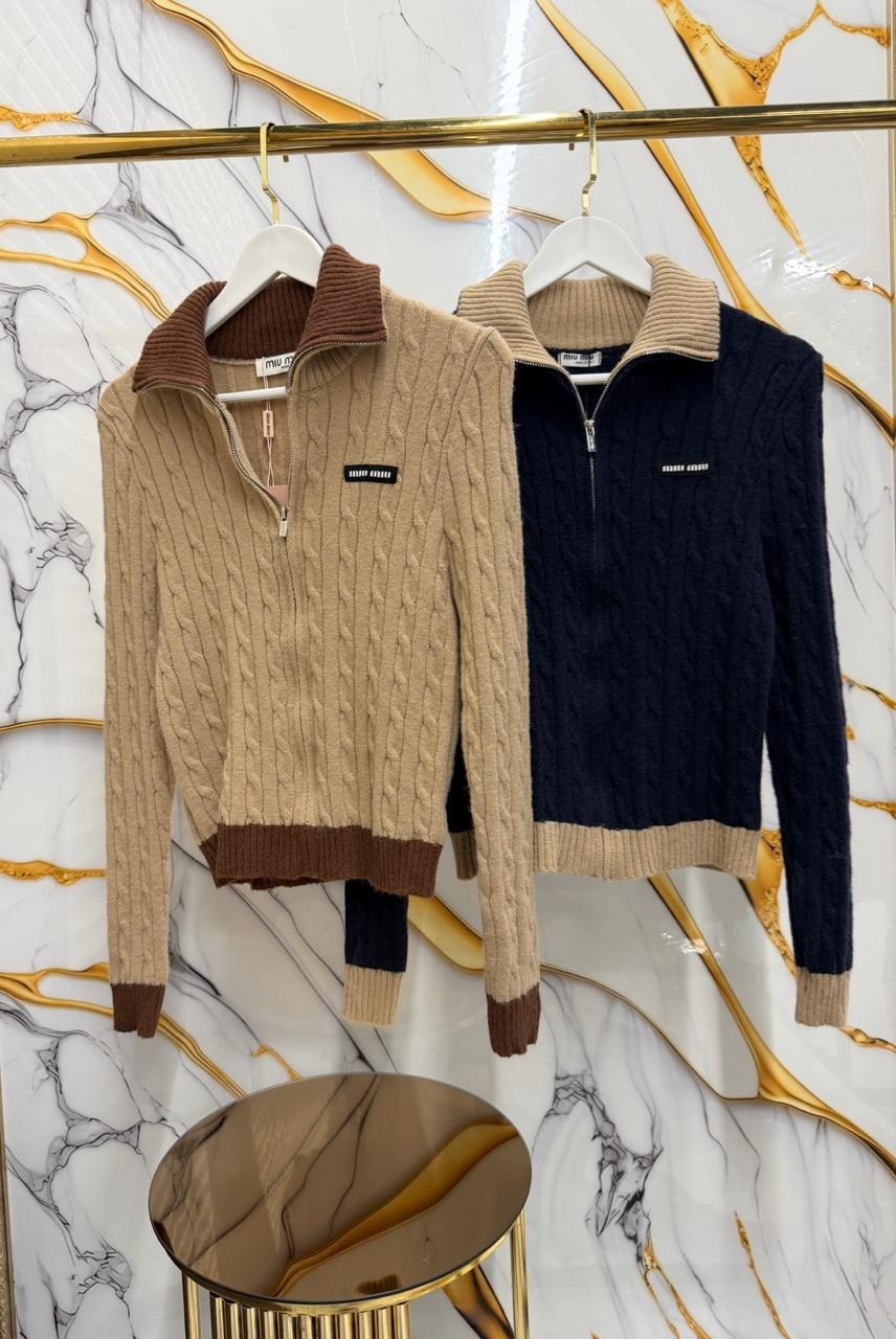 трикотажный свитер,женские свитера,свитер миу миу,свитер,свитер miu miu