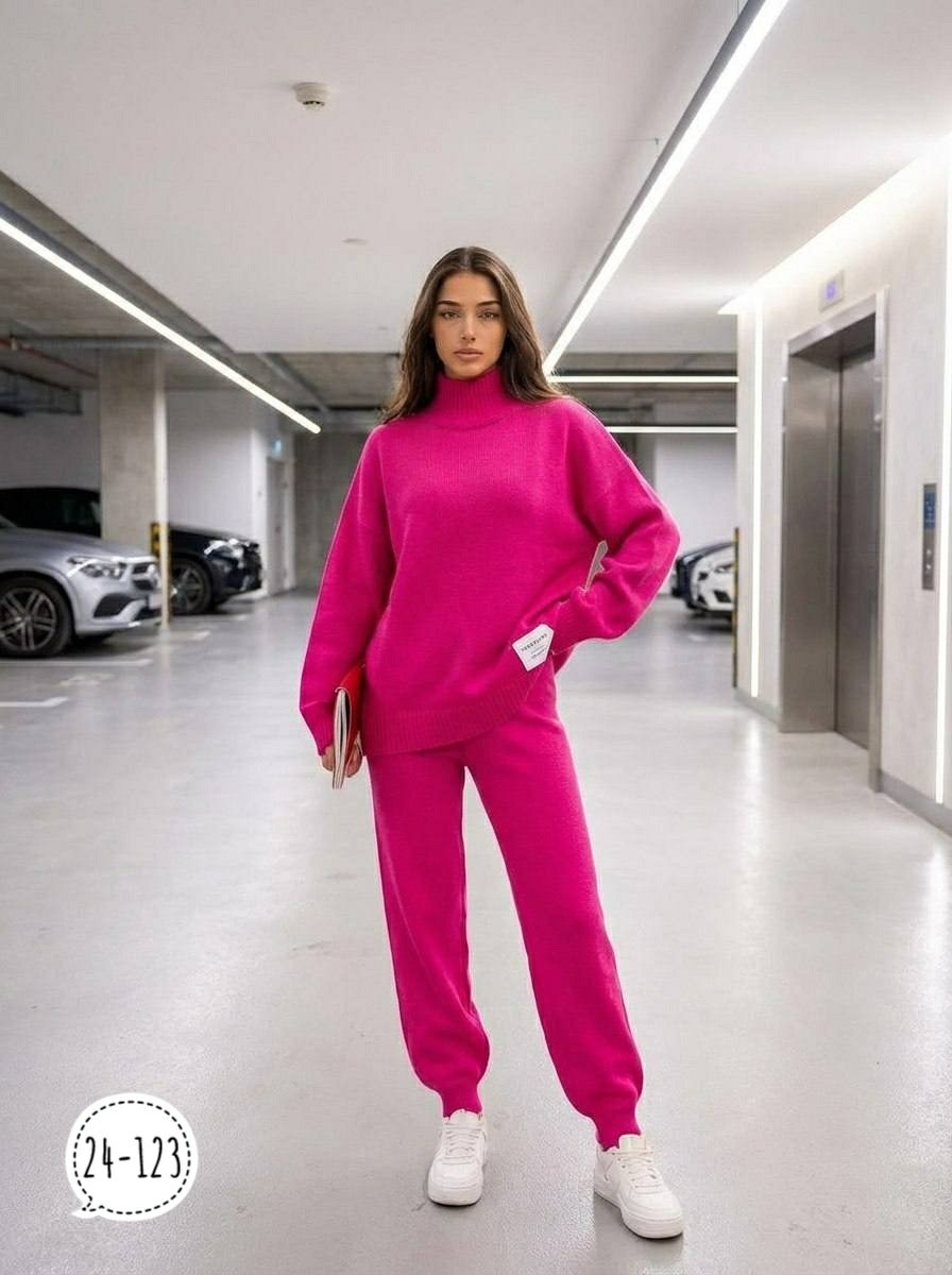костюм женский,трикотажные костюмы женские,трикотажный костюм,костюм шерстяной с брюками p&t fashion,костюм женский: свитер и штаны (one size 42-48) арт. 1385035