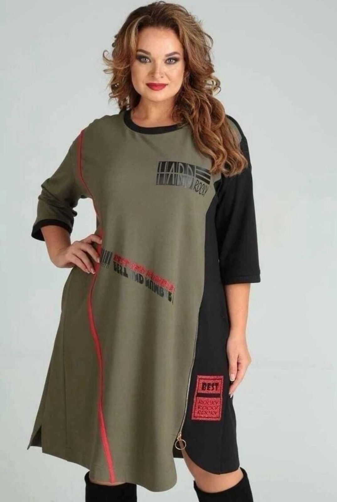 платье sandyna 13628 хаки,платье sandyna 13628,платье женское,повседневное платье,спортивное женское платье