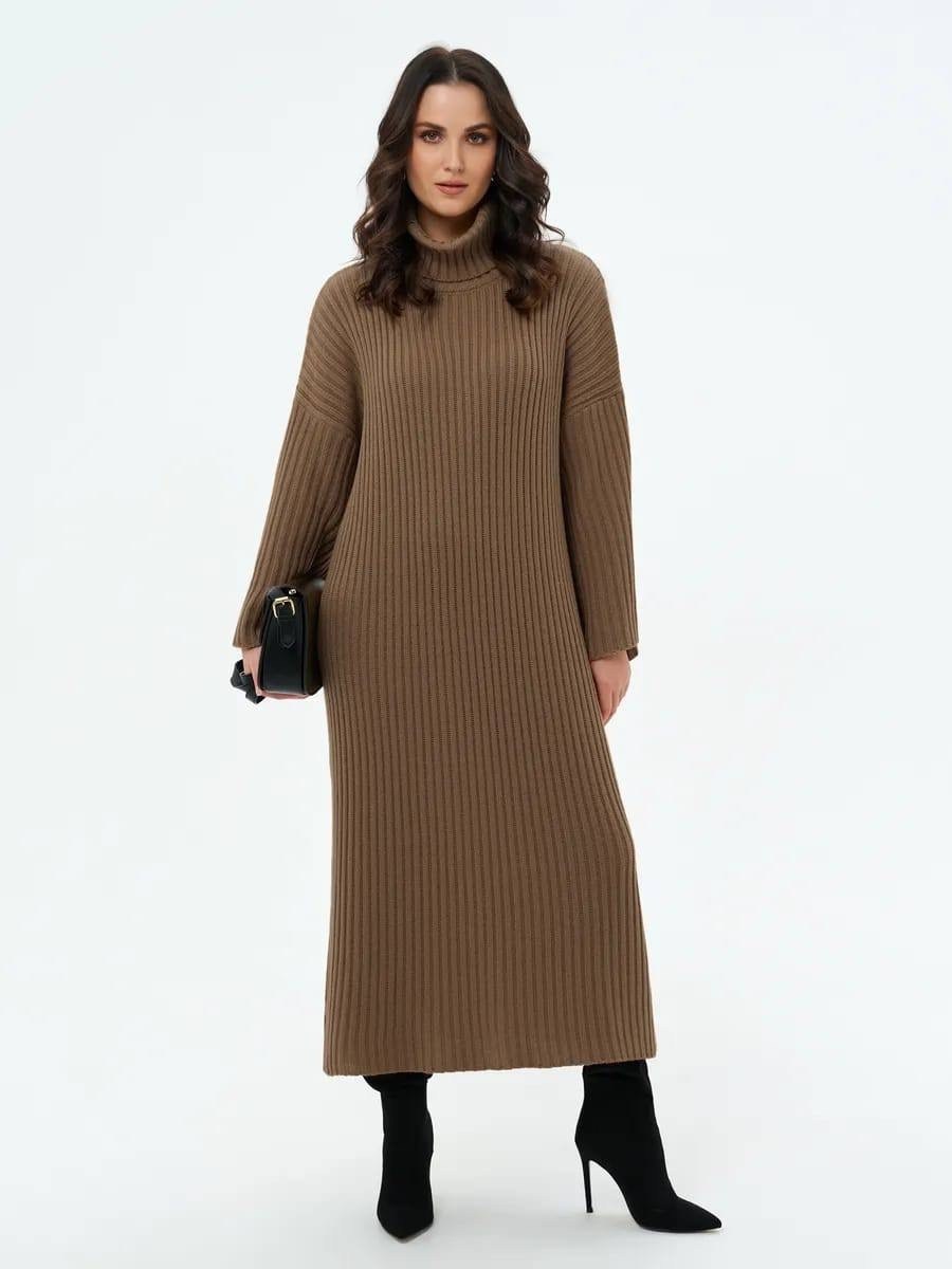 платье вязаное oversize leikan,платье вязаное oversize leikan цвет кремовый,вязаное платье оверсайз,платье вязаное,платье длинное трикотажное оверсайз