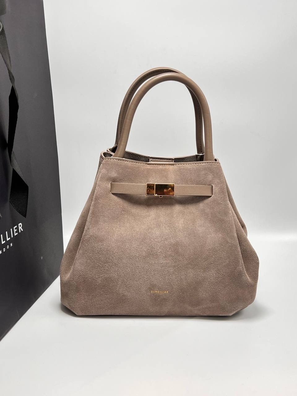 сумка demellier 56-30-34 натуральная замша большой размер,сумка замшевая,сумка demellier из натуральной замши,коричневая замшевая сумка,сумка demellier натуральная замша