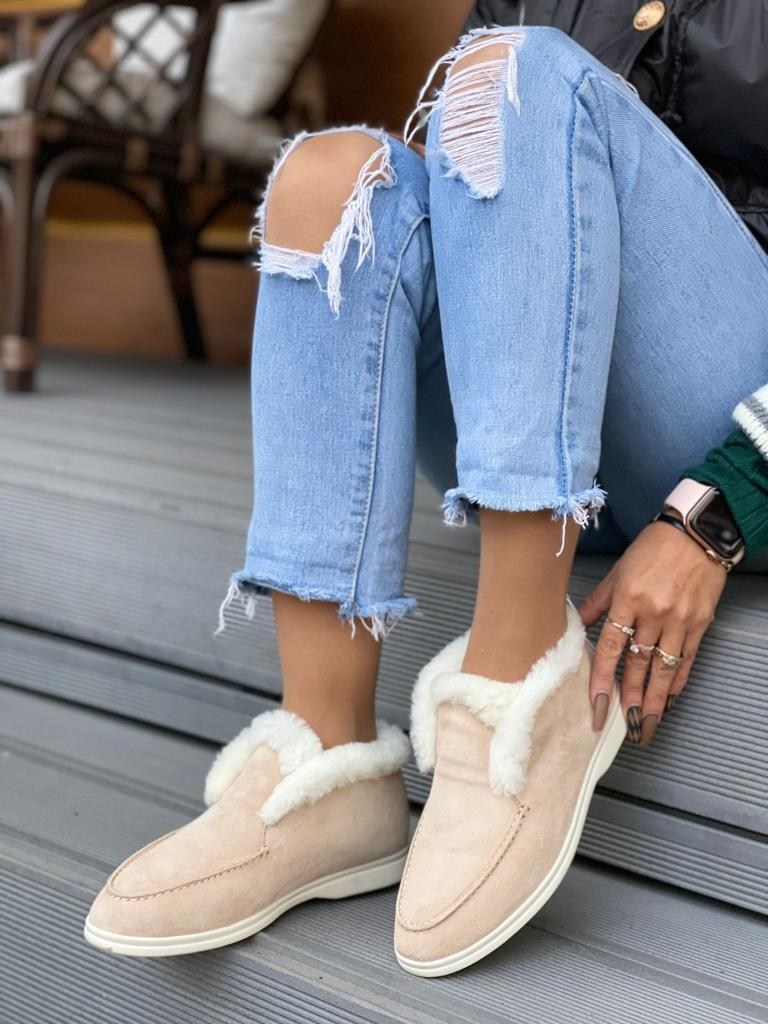 лоферы женские loro piana,,зимние лоферы с мехом,зимние лоферы,лоферы женские зимние