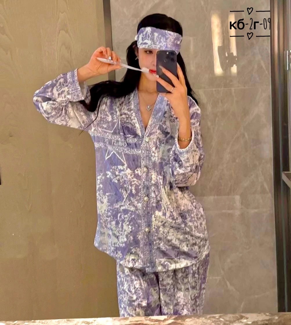 женские пижамные комплекты,домашняя одежда пижама,шелковая пижама с длинным рукавом,пижама для женщин,пижамы из ледяного шелка