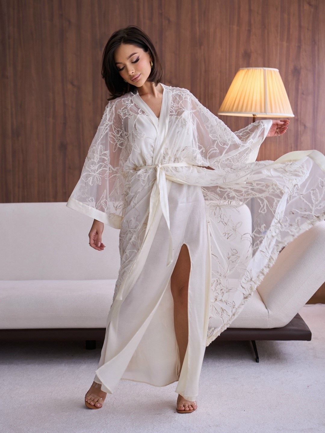 шелковый длинный халат,шелковый халат,длинный халат,халат кружевной,дорогой кружевной халат rya collection