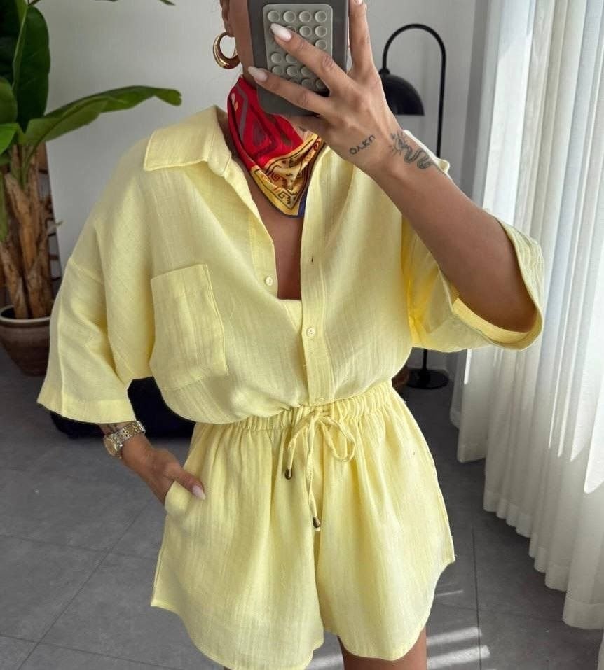 летние костюмы,костюм с шортами,летние костюмы женские,льняной комбинезон,костюм
